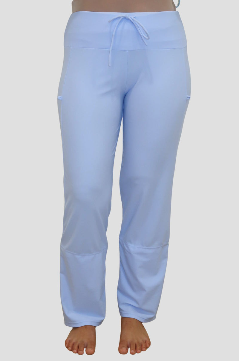 Wide Swim Pants in Aqua Blue