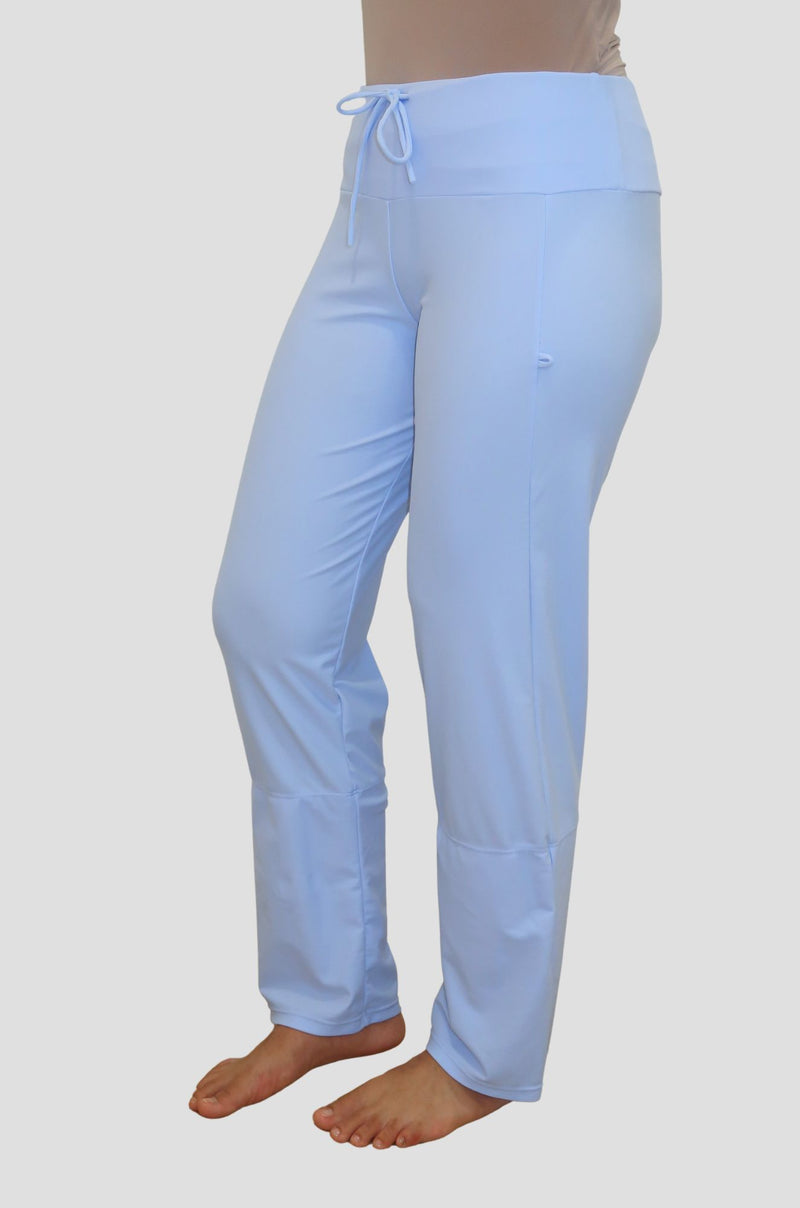 Wide Swim Pants in Aqua Blue