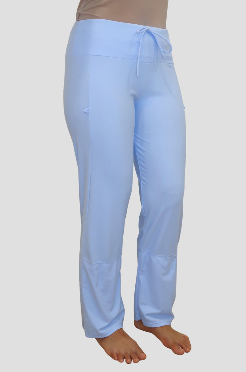 Wide Swim Pants in Aqua Blue