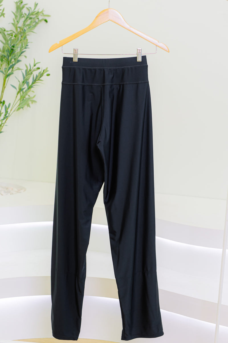 Wide Swim Pants in Black