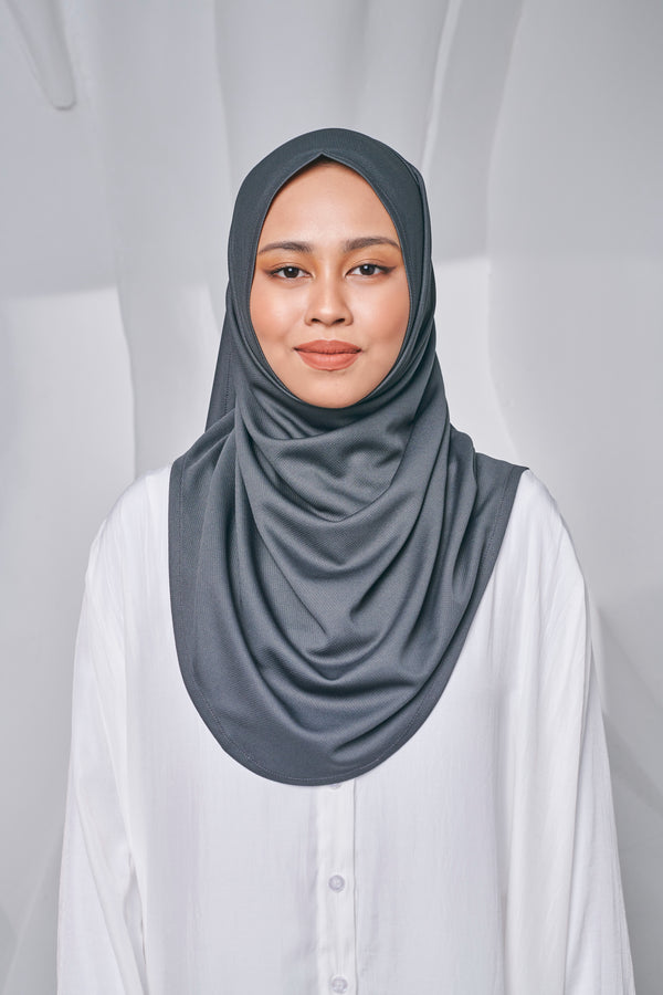 Semi-instant Jersey Shawl in Ashy Black