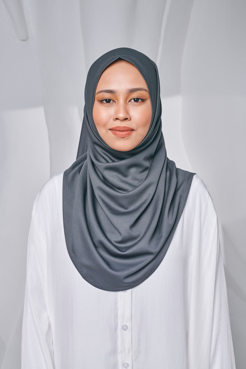 Semi-instant Jersey Shawl in Ashy Black