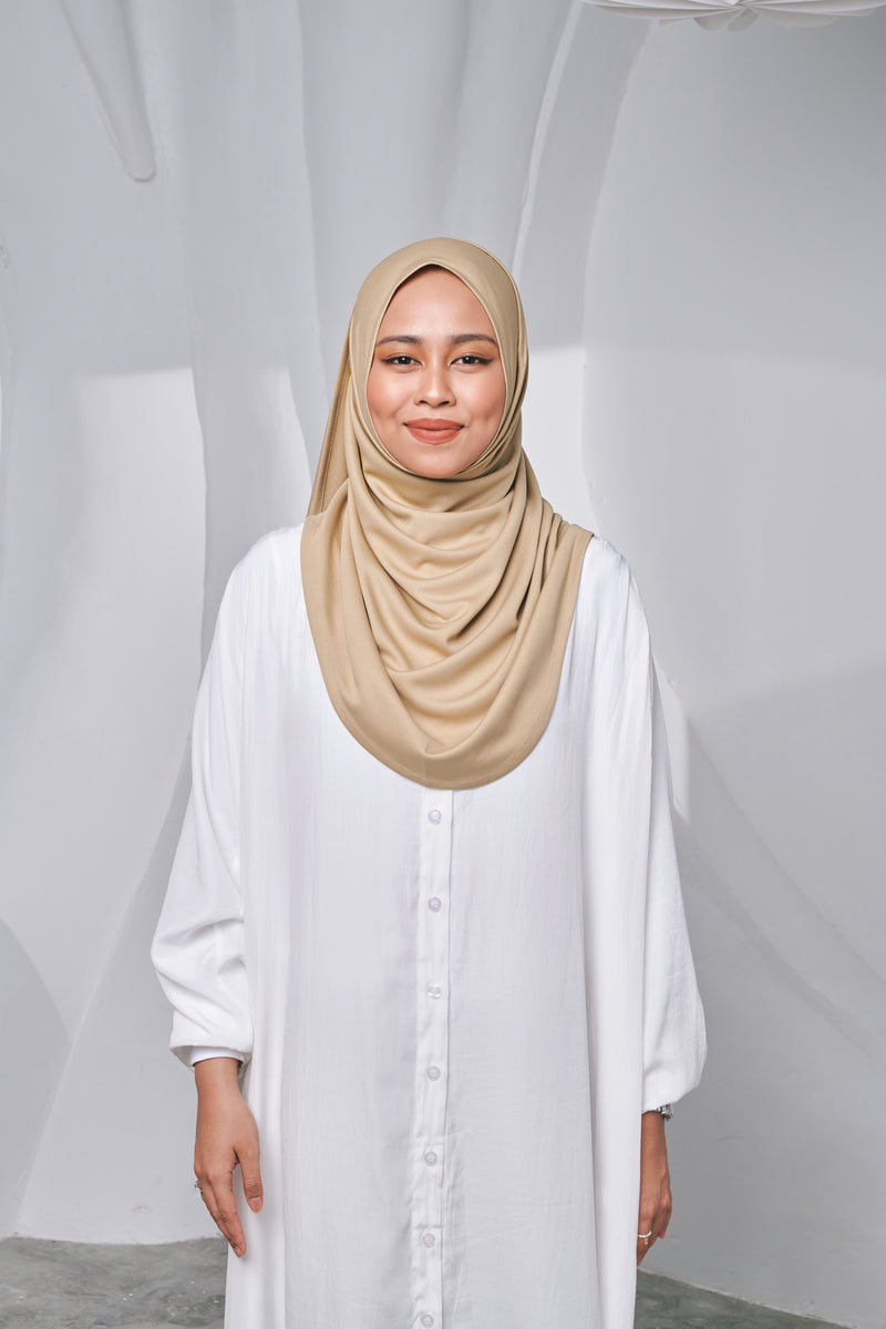 Semi-instant Jersey Shawl in Beige