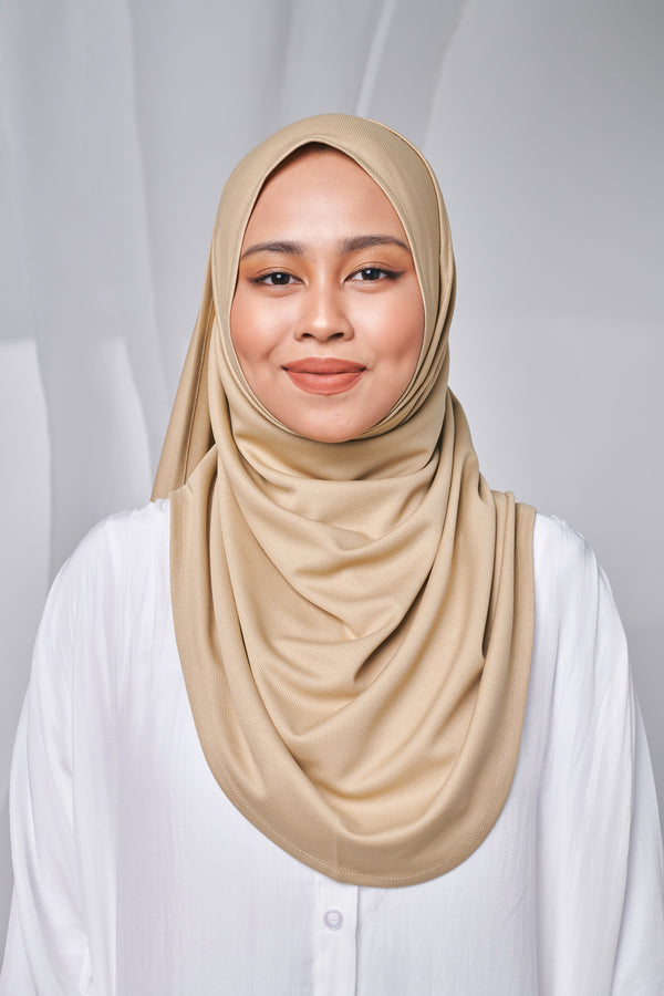 Semi-instant Jersey Shawl in Beige