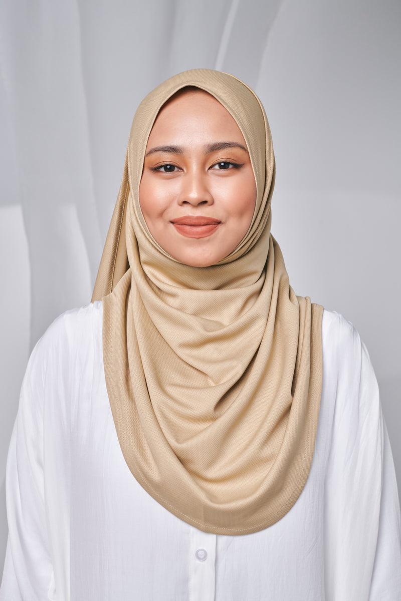 Semi-instant Jersey Shawl in Beige