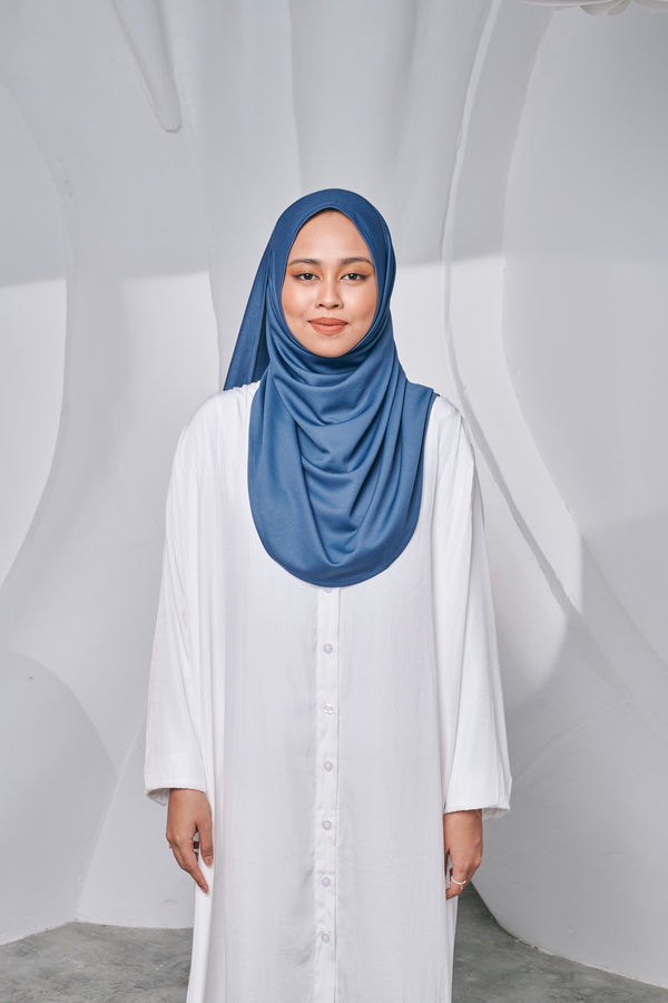 Semi-instant Jersey Shawl in Ashy Blue