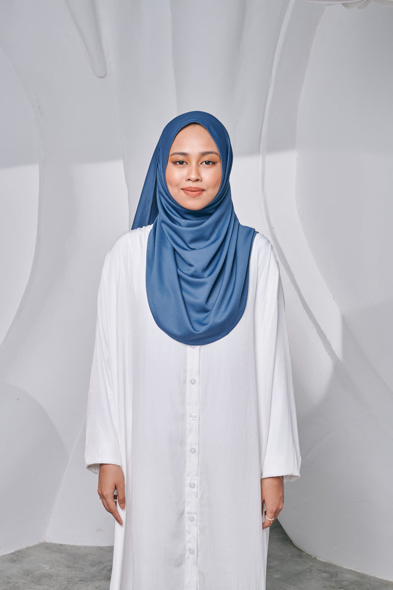 Semi-instant Jersey Shawl in Ashy Blue