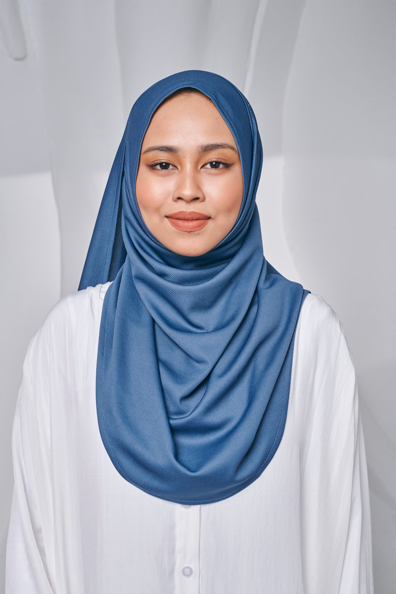 Semi-instant Jersey Shawl in Ashy Blue